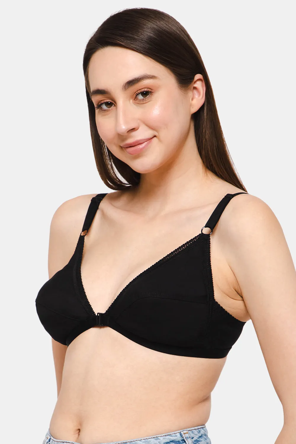 Naidu Hall Non-Padded Non-Wired Front Open Saree Bra - EFRT