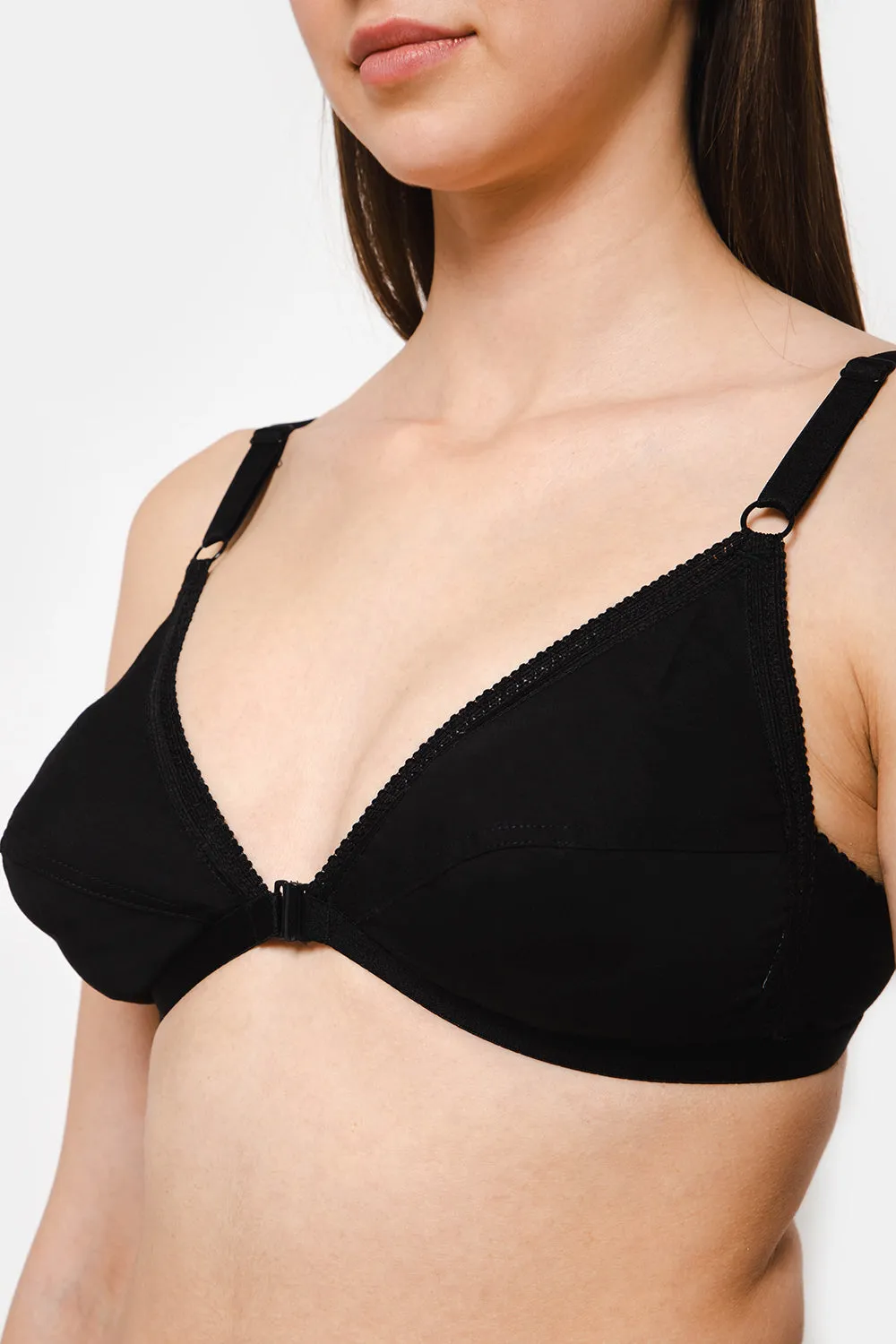 Naidu Hall Non-Padded Non-Wired Front Open Saree Bra - EFRT