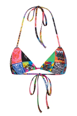 Nostalgia Bikini Top In Poster Print