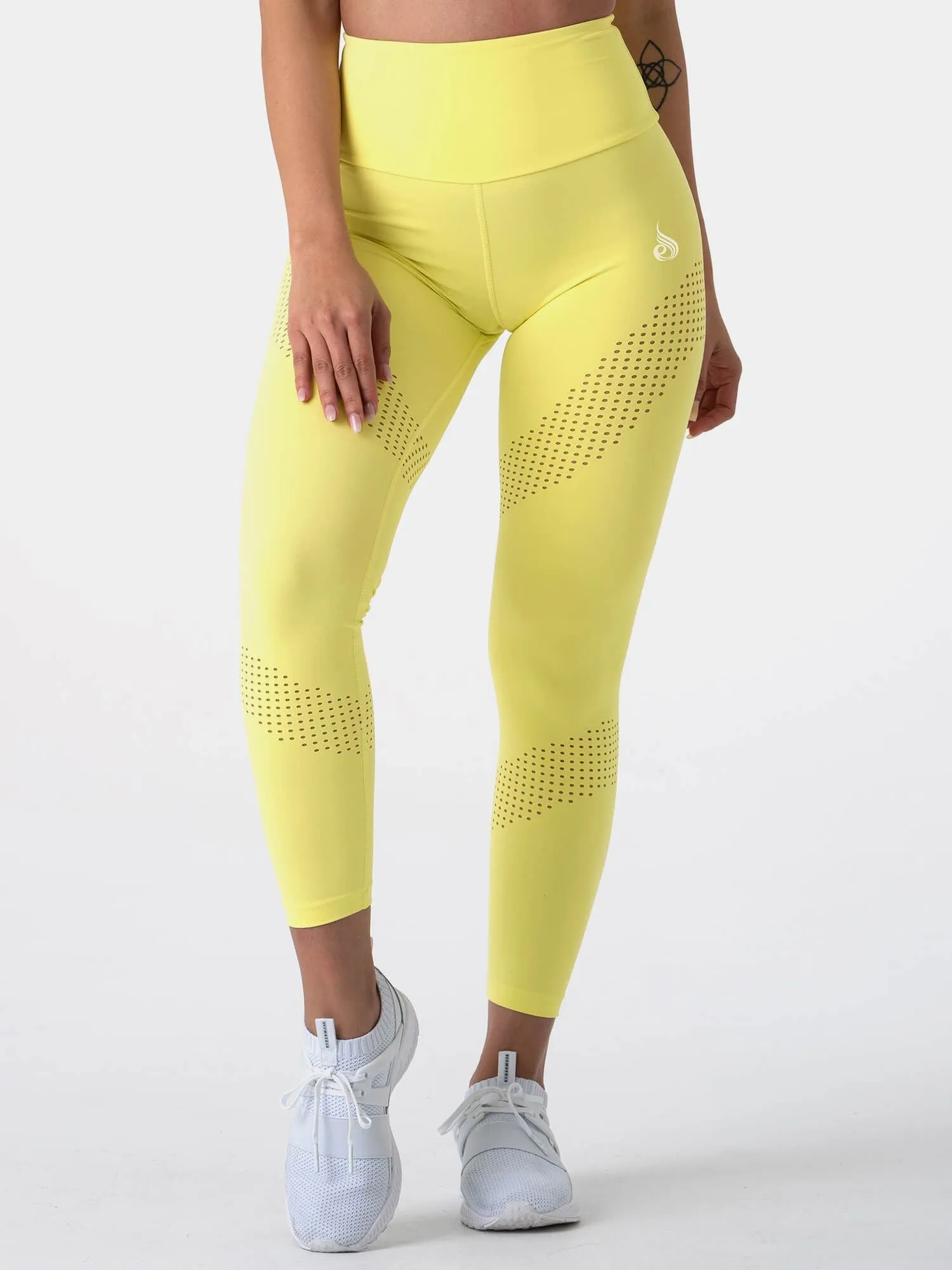 Pastels High Waisted Leggings -Lemon