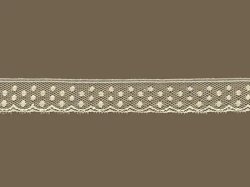 Polka Dot Edge Lace, ivory - 3/4"(2cm)