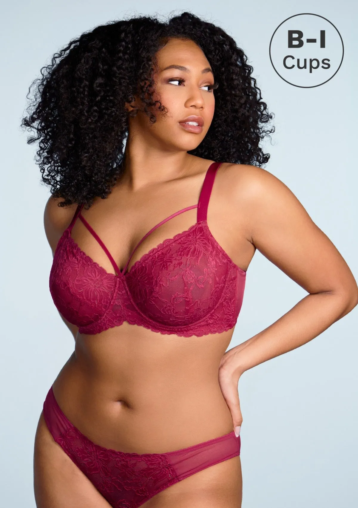 Pretty In Petals Red Unlined Strappy Lace Bra