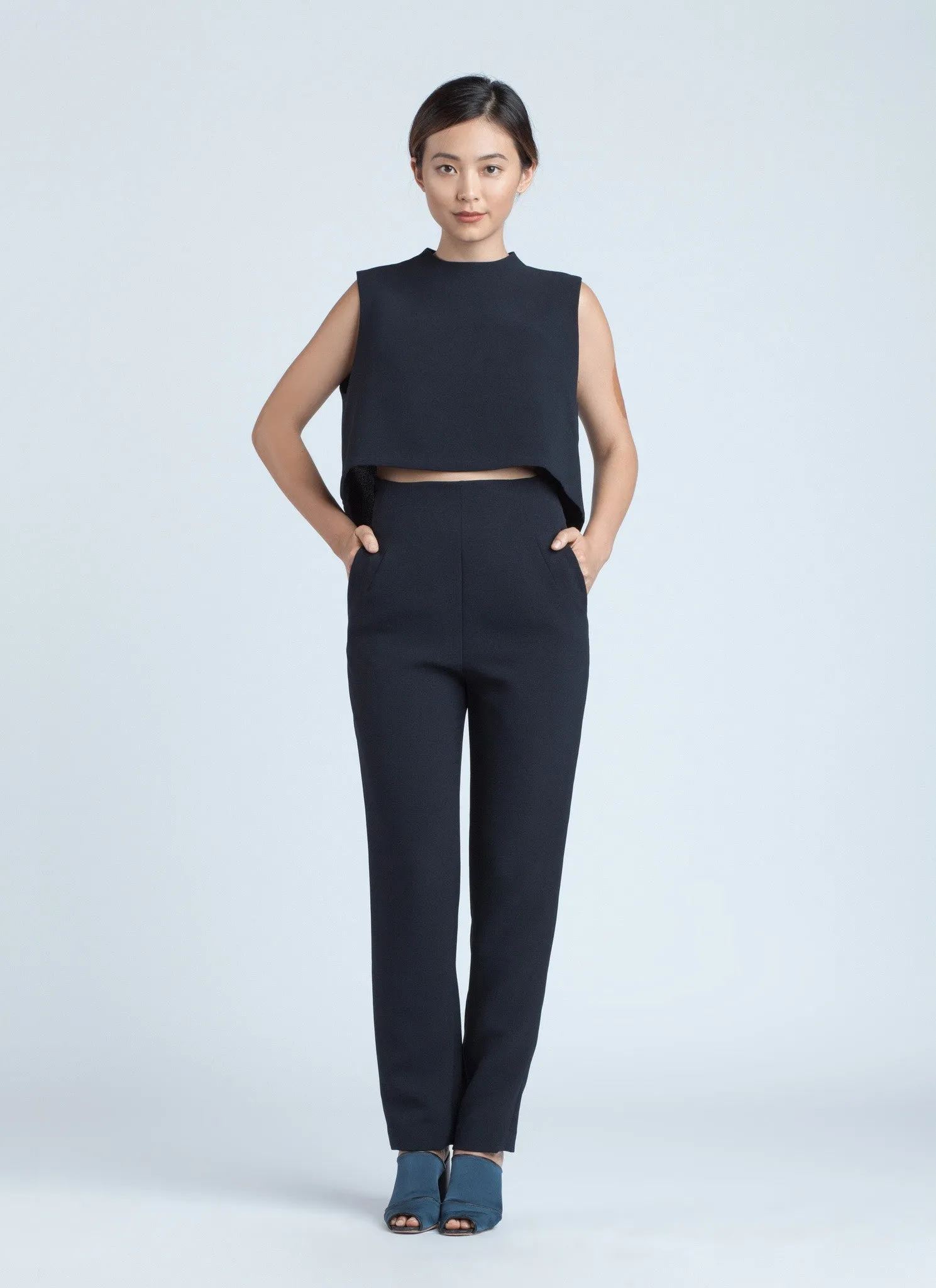 Sam High-Waisted Pocket Pant - Black Blue