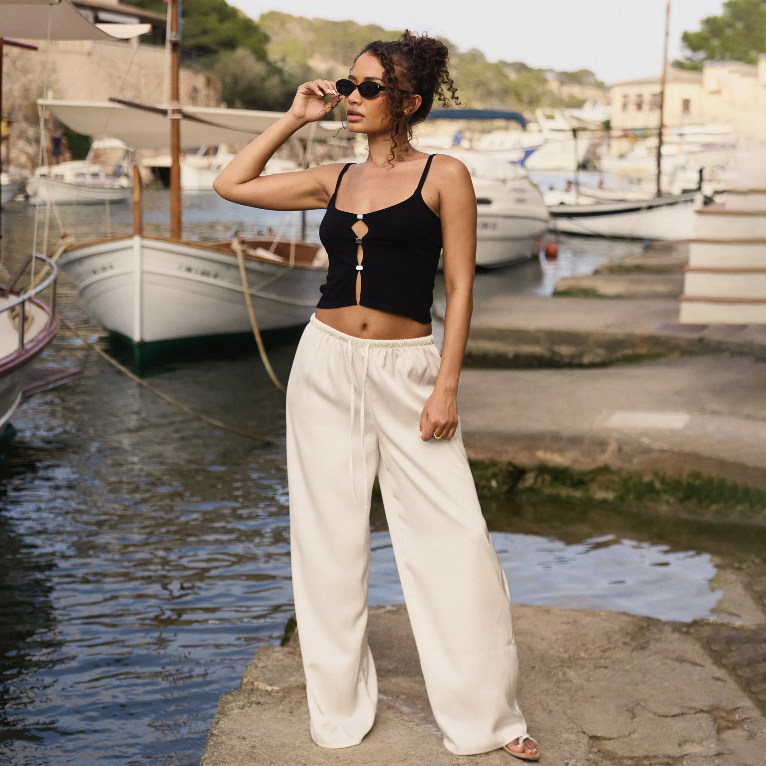 Satin Trousers - Off White