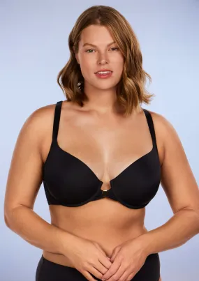 Serena Front-Close Lace-Back Black Underwire Bra