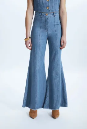 Wide Leg Denim Trousers