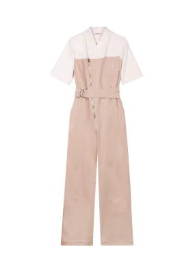 Wrap twill jumpsuit